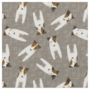 niedlicher Cartoon JRT Jack Russell Hunde Muster G Stoff