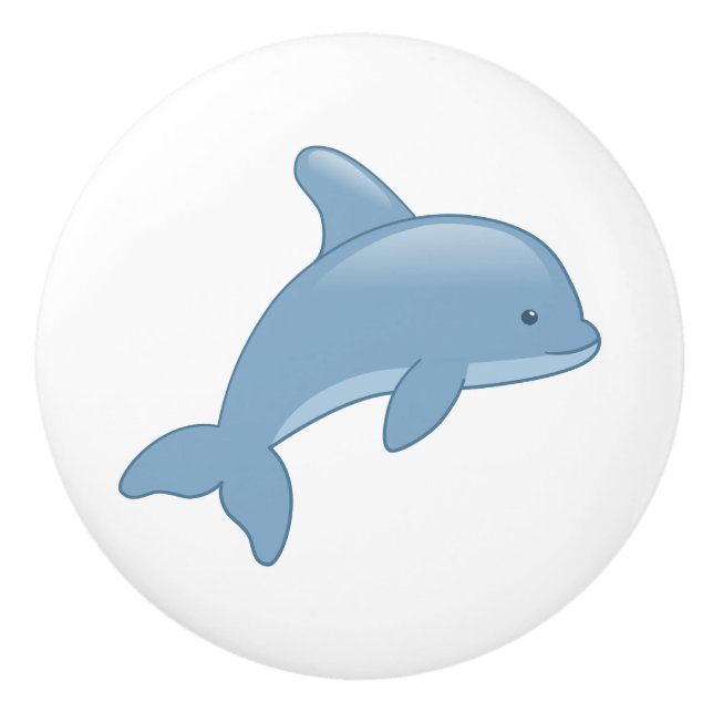 Niedlicher Cartoon Jumping Dolphin Keramikknauf (Vorderseite)