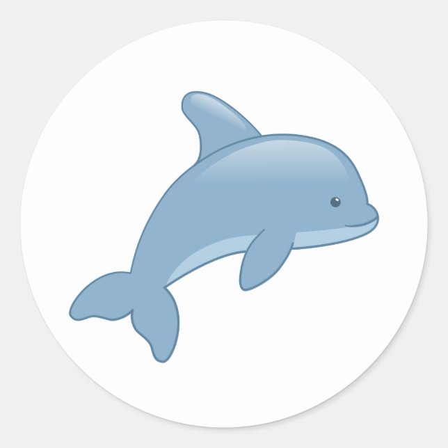Niedlicher Cartoon Jumping Dolphin Runder Aufkleber (Vorderseite)