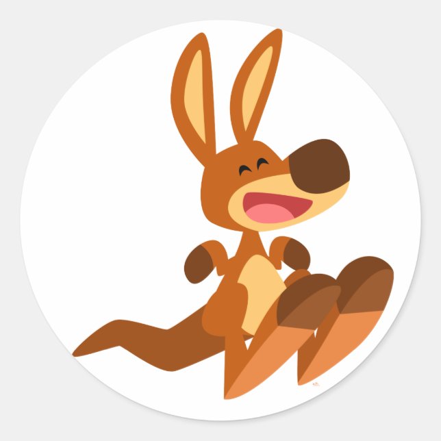 Niedlicher Cartoon Kangaroo Joey Sticker (Vorderseite)