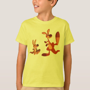 Niedlicher Cartoon Kangaroo Vater and Son Children T-Shirt