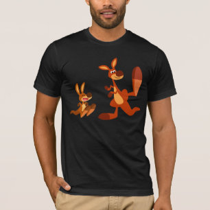 Niedlicher Cartoon Kangaroo Vater und Son T - Shir T-Shirt