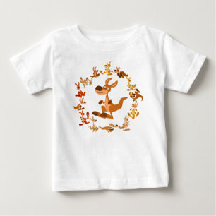 Niedlicher Cartoon-Kängurusmandala-Baby-T - Shirt