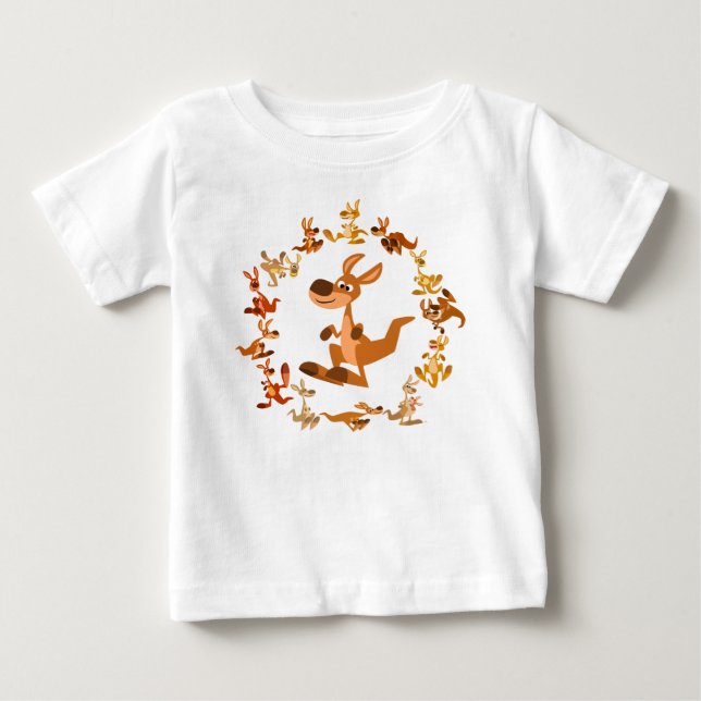 Niedlicher Cartoon-Kängurusmandala-Baby-T - Shirt (Vorderseite)