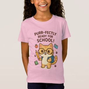 Niedlicher Cartoon Katz zurück zu den Schulkindern T-Shirt