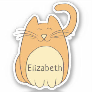Niedlicher Cartoon Katze Hinzufügen Name Contutat Aufkleber