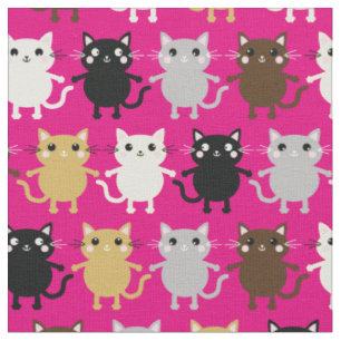 Niedlicher Cartoon Katzen Baby Kinderzimmer Kinder Stoff