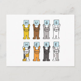 Niedlicher Cartoon Katzen Schläger hier Postkarte
