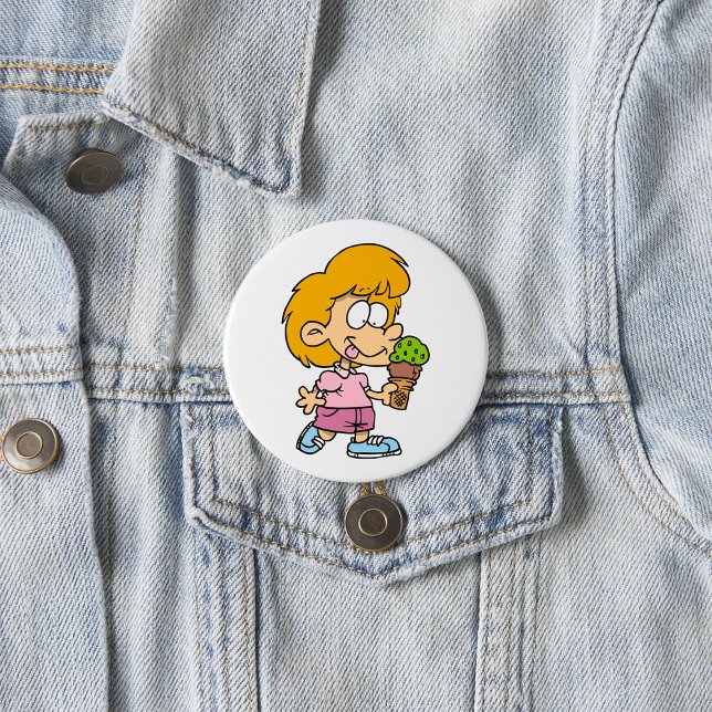 Niedlicher Cartoon Kid Eis Creme Cone Button (Von Creator hochgeladen)