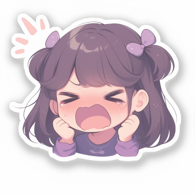Niedlicher Cartoon Kiss-Cut-Sticker für die Person Aufkleber (Vorderseite)