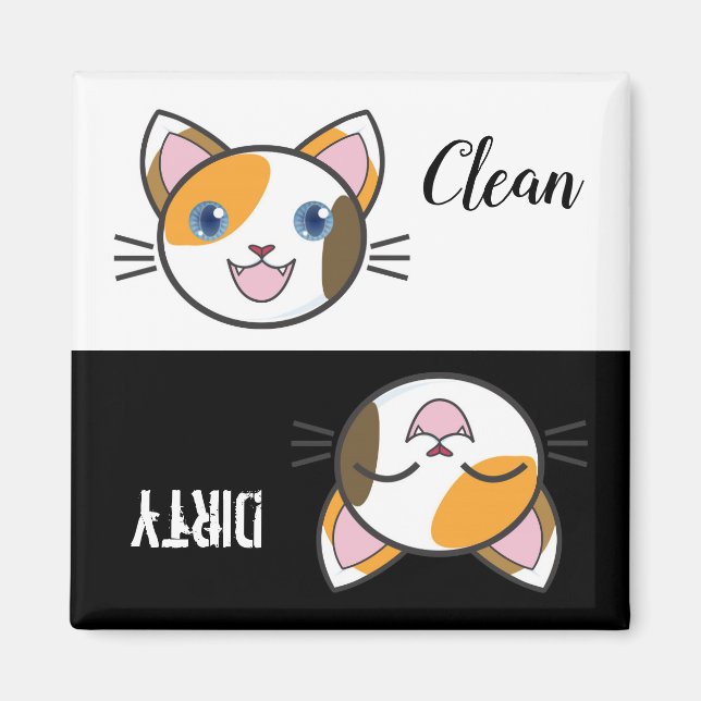Niedlicher Cartoon Kitty Geschirrspülmaschine Magn Magnet (Vorne)