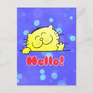 Niedlicher Cartoon Kitty Hello Postkarte