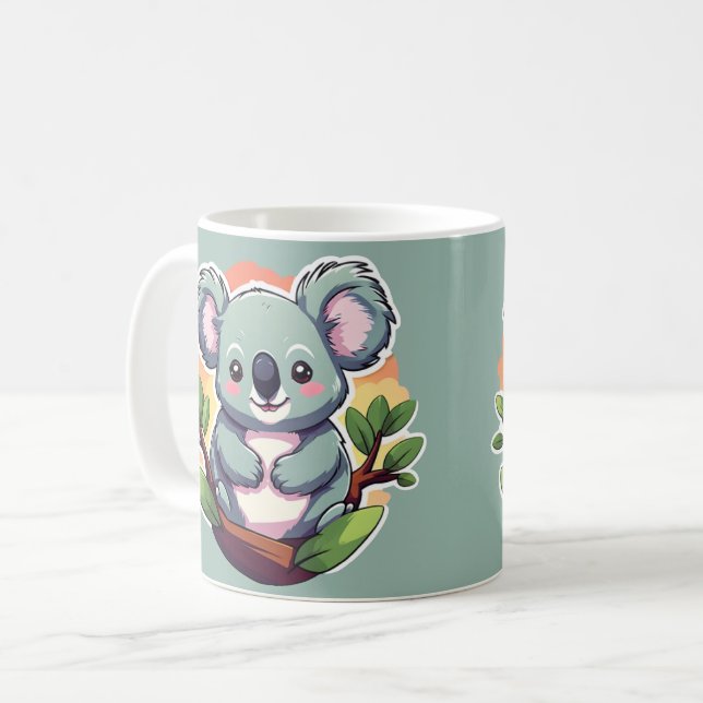 Niedlicher Cartoon Koala Kaffeetasse (Vorderseite Links)