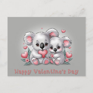 Niedlicher Cartoon Koala Liebhaber Herzenslust Val Postkarte