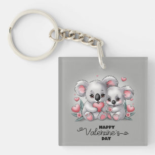 Niedlicher Cartoon Koala Liebhaber Herzenslust Val Schlüsselanhänger