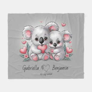 Niedlicher Cartoon Koala Liebhaber Herzlich Willko Fleecedecke