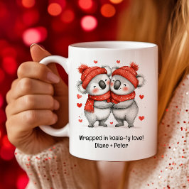 Niedlicher Cartoon Koalas Liebe Herzlich Willkomme Kaffeetasse