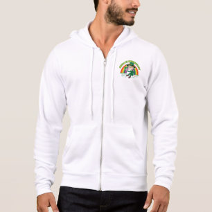 Niedlicher Cartoon-Kobold mit Kleeblatt und Regenb Hoodie