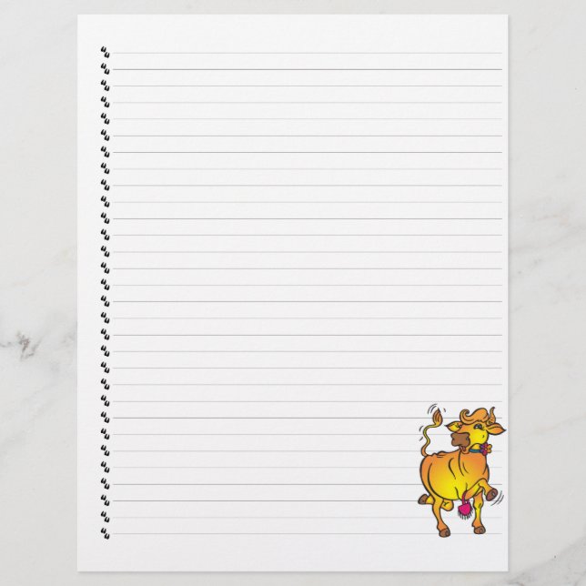 Niedlicher Cartoon Kuh Linken Pet Letterhead (Vorderseite)