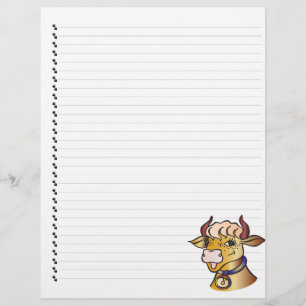 Niedlicher Cartoon Kuh Linken Pet Letterhead