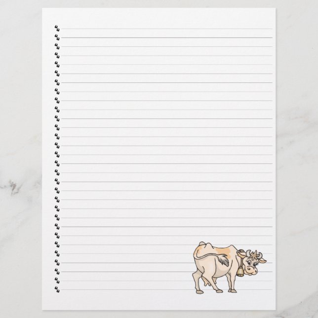 Niedlicher Cartoon Kuh Linken Pet Letterhead (Vorderseite)