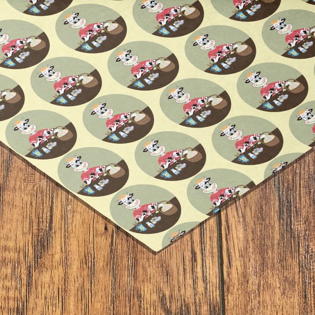 Niedlicher Cartoon Kuh Malerei Ostereier Muster Seidenpapier (Von Creator hochgeladen)