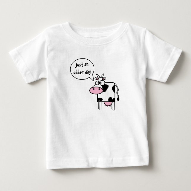 Niedlicher Cartoon Kuh Udder Day Baby T-shirt (Vorderseite)