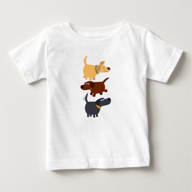Niedlicher Cartoon Labradors in 3 Aromen Baby T -  Baby T-shirt (Vorderseite)