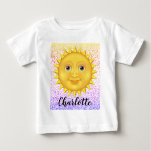 Niedlicher Cartoon Lächeln der Sonne mit süßer Hum Baby T-shirt