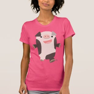 Niedlicher Cartoon Lächeln Schweine T - Shirt