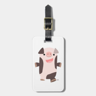 Niedlicher Cartoon Lächeln Schweinefleisch Gepäckm Gepäckanhänger