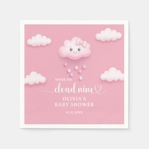 Niedlicher Cartoon lächelt Wolke neun Babydusche Serviette