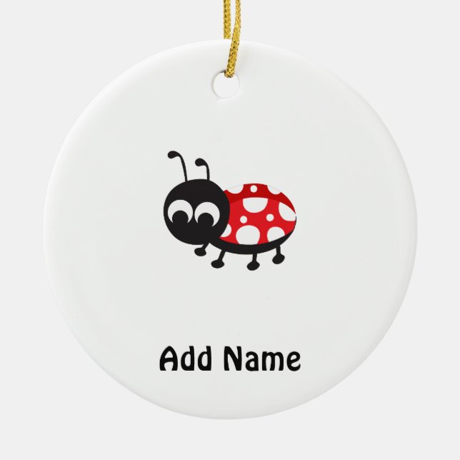 Niedlicher Cartoon Ladybug Keramikornament (Vorne)