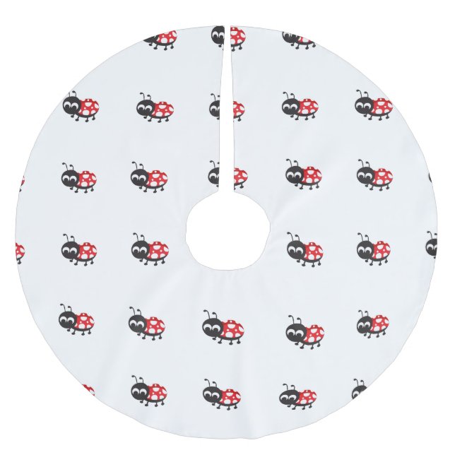 Niedlicher Cartoon Ladybug Polyester Weihnachtsbaumdecke (Vorderseite)