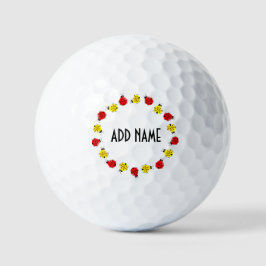 Niedlicher Cartoon Ladybugs in rot und gelb Golfball