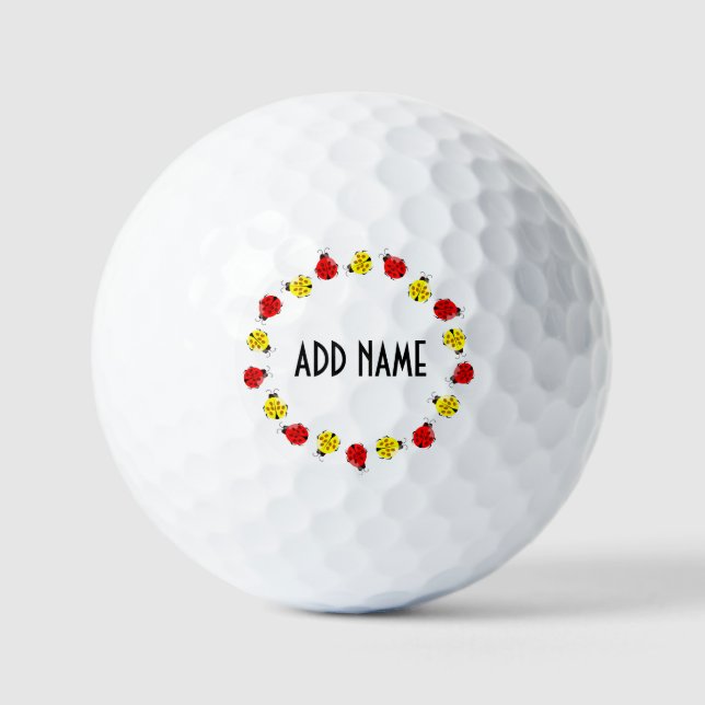 Niedlicher Cartoon Ladybugs in rot und gelb Golfball (Vorderseite)