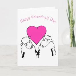 Niedlicher Cartoon Lambs Valentine Karte