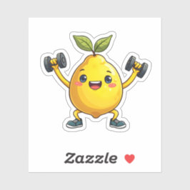 Niedlicher Cartoon Lemon Character Fun Lemon Aufkleber