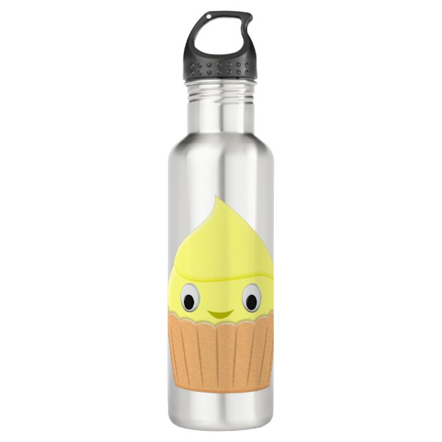 Niedlicher Cartoon Lemon Cupcake Edelstahlflasche (Vorderseite)
