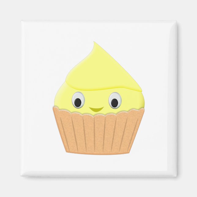Niedlicher Cartoon Lemon Cupcake Magnet (Vorne)