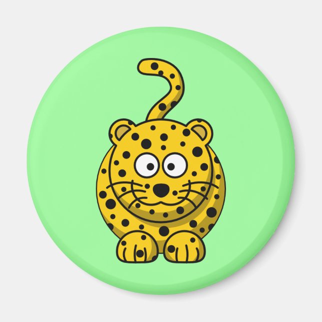 Niedlicher Cartoon Leopard Magnet (Vorne)