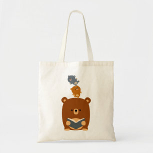 Niedlicher Cartoon-Lesebär und CUB-Tasche Tragetasche
