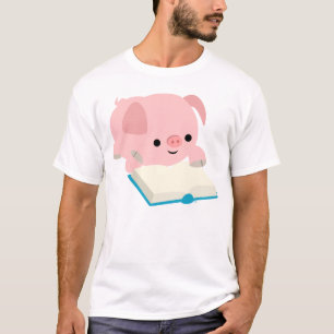 Niedlicher Cartoon-Leseferkel-KinderT - Shirt
