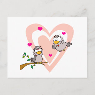niedlicher Cartoon liebt Vögel Postkarte