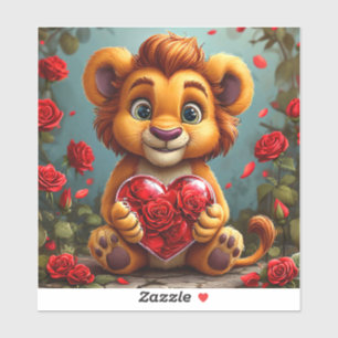 Niedlicher Cartoon Lion Aufkleber
