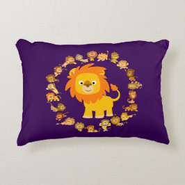 Niedlicher Cartoon Lion Mandala Accent Pillow Dekokissen