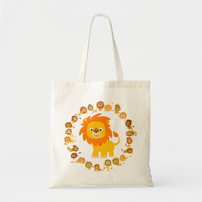 Niedlicher Cartoon Lion Mandala Bag Tragetasche (Vorne)