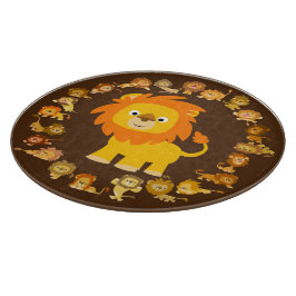 Niedlicher Cartoon Lion Mandala Cutting Board Schneidebrett