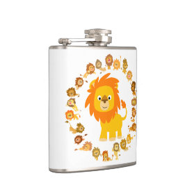 Niedlicher Cartoon Lion Mandala Hip Flask Flachmann