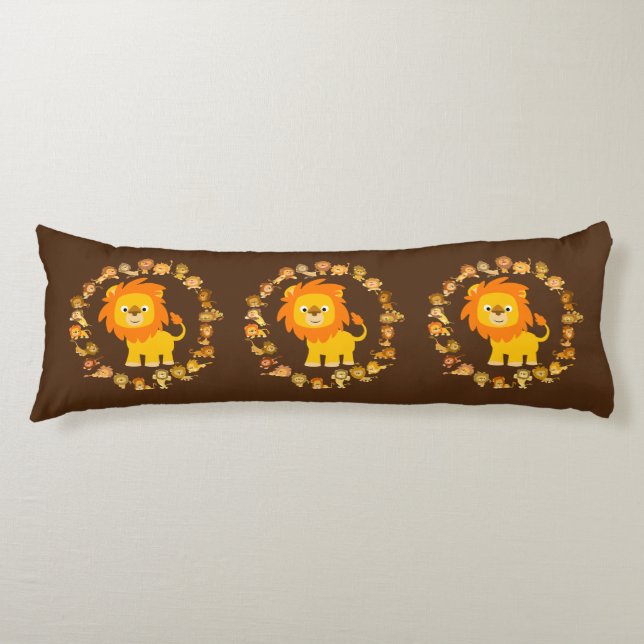 Niedlicher Cartoon Lion Mandala Kissen (Vorderseite)